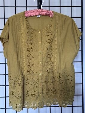 SUNDANCE Eyelet Blouse S